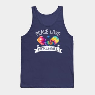 Funky Distressed Pickleball Shirt Peace Love Pickleball Tank Top